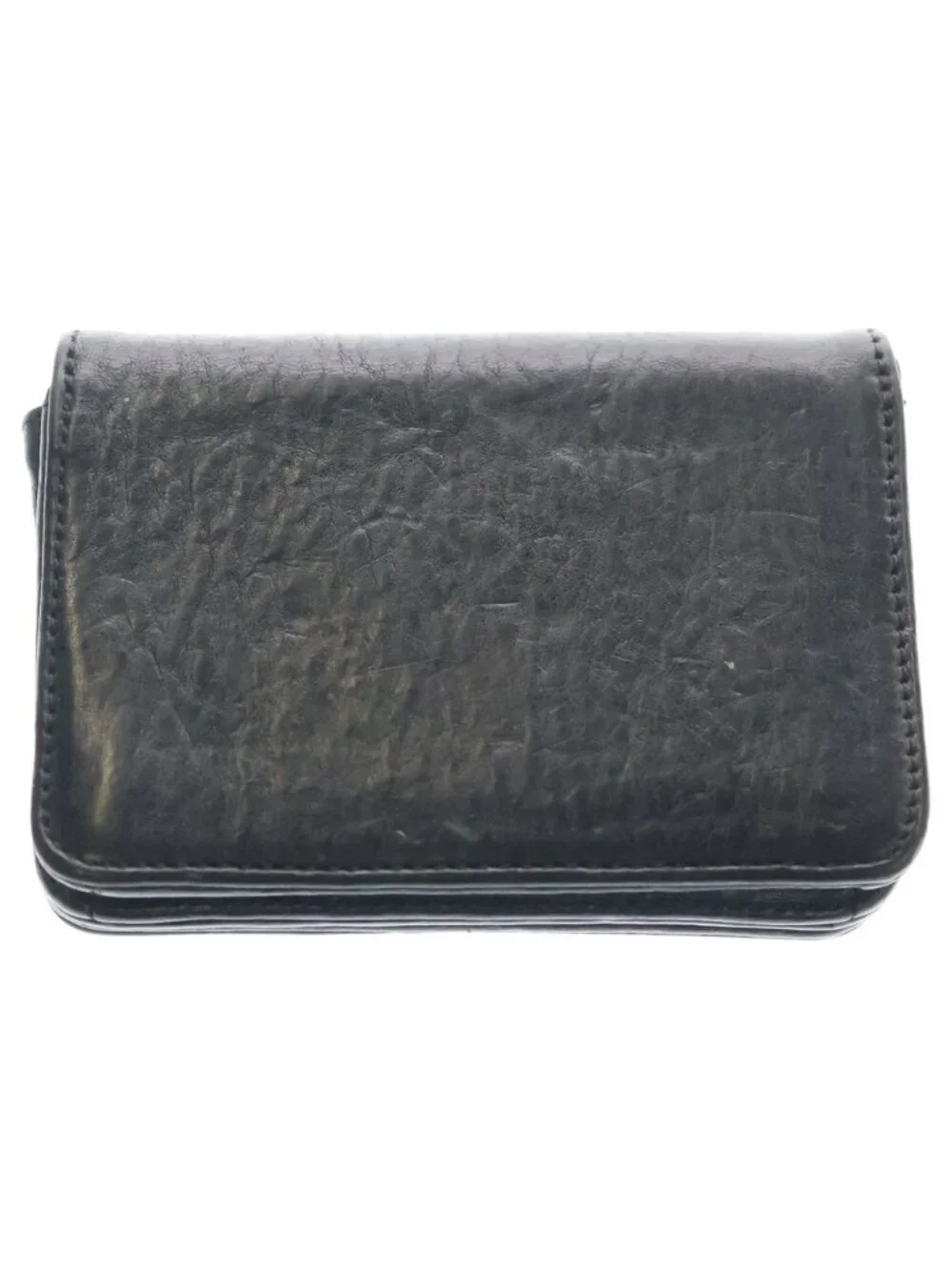 Chrome Hearts Crd Arch Logo Plate 3 Pocket Leather Card Case Black